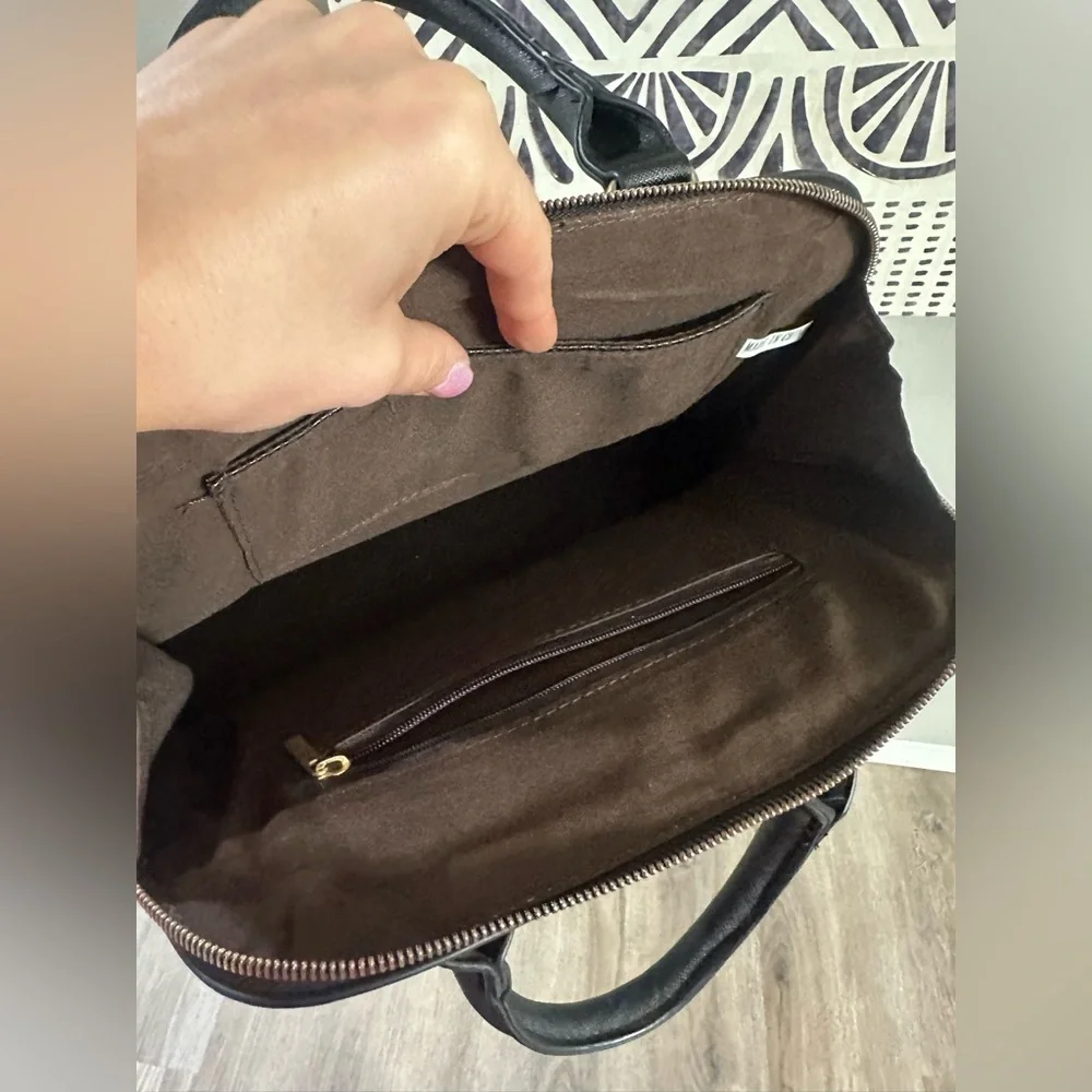 Black Handbag with Gold Accents - Picture 8 of 10